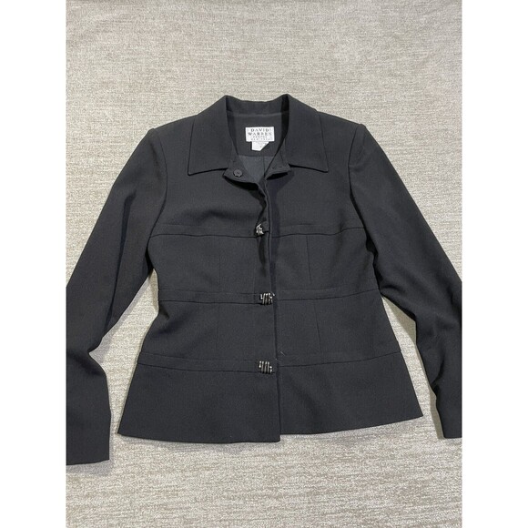 David Warren Blazer Women’s 2P New York Black Short Jacket Sleeve Collared - Picture 6 of 15